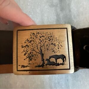 Vintage Tech Ether Guild Two Horses Brass Belt 1975